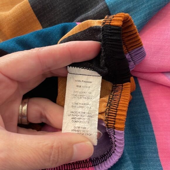 Show Me Your Mumu Mezcal Stripe Heidi Ruffle Crop Top Blouse Shirt Pink  XS - Picture 4 of 5